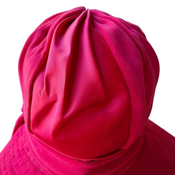 Vintage 1960s Dana Original Pink Velvet Satin Wide Brim Women’s Hat with Bow - Picture 9 of 10